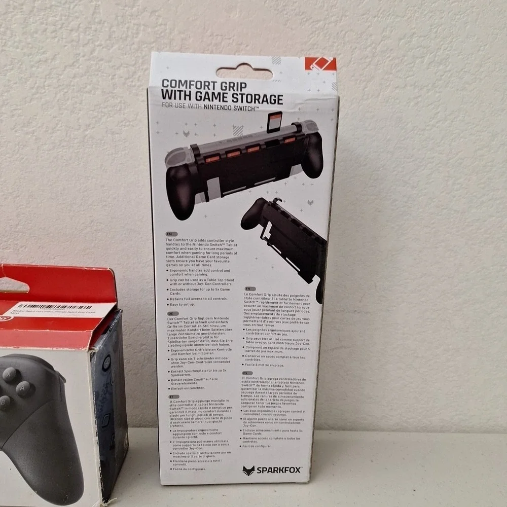 Nintendo Switch Pro Controller Genuine OEM & Comfort Grip w/ Game Storage NEW